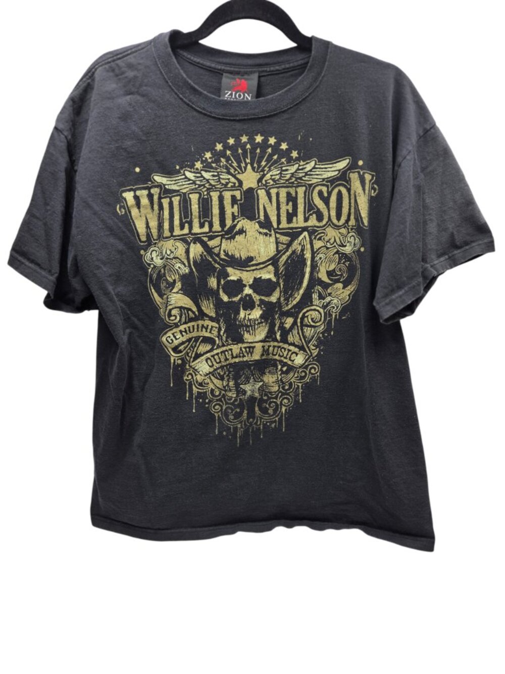 Willie Nelson Women's 1X Genuine Outlaw Music T-Shirt Short Sleeve Unisex